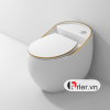 Bồn Cầu Trứng Trắng Viền Chỉ Vàng FORLER (BCT10)