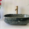 Lavabo Đá Bầu Dục Xanh Ấn Độ BST65 (LBD19)