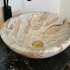 Lavabo Đá Tròn Mỏng Trắng Torento Ấn Độ TTA01 (LBD09)