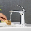 Vòi Lavabo Lá Xoài Đồng Thau Mạ Crom (VLB42)
