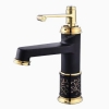 Vòi Lavabo Họa Tiết Đen Vàng 20cm LUSENTER (VLB28)