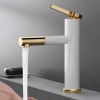 Vòi Lavabo Đồng TRẮNG - VÀNG 20cm LUSENTER ( VLB15)
