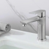 Vòi Lavabo Tròn Tay Vuông Inox 20cm (VLB66)