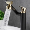 Vòi Lavabo Đồng 360 Đen - Vàng LUSENTER ( VLB12)