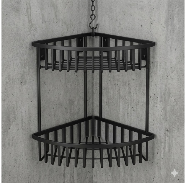 Kệ Góc Inox Sơn Tĩnh Điện Đen (KG08)