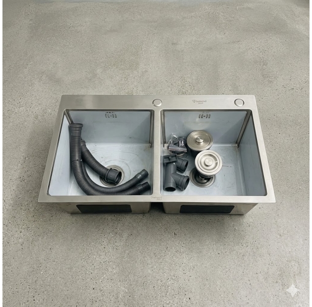 Bồn Rửa Chén Inox 304 2 Hộc KT 820 x 450 x 230mm (BRC49)