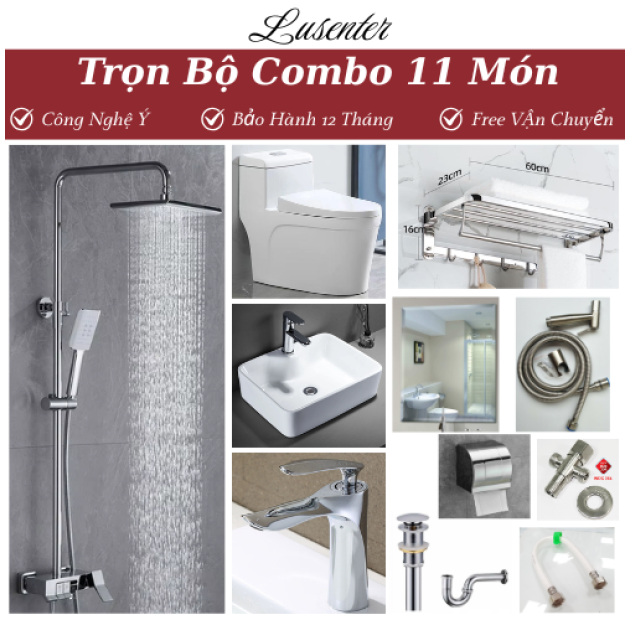 Combo Nhà Vệ Sinh Trọn Bộ 11 Món - CB02