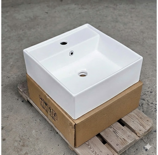 Lavabo Treo Tường Chữ Nhật Trắng LUSENTER(LBTT04)