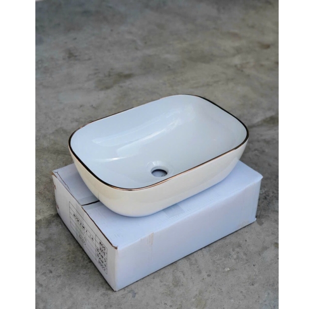 Lavabo HCN Bo Góc Viền Vàng/ Viền Đen (LB71)