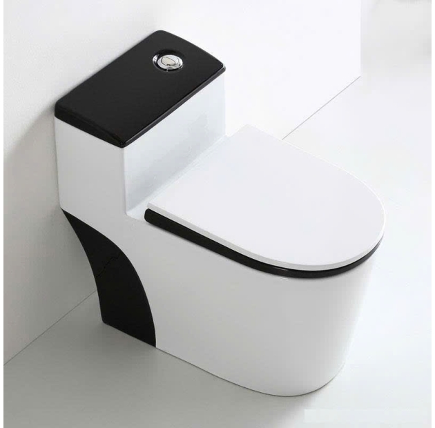 Bồn Cầu Một Khối Nắp Đen LUSENTER (BCMK07)