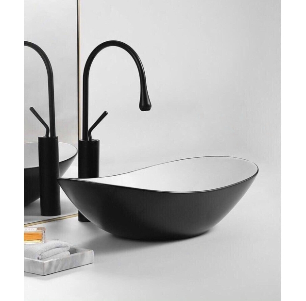 Lavabo Thuyền Đen Lòng Trắng LUSENTER (LB17)
