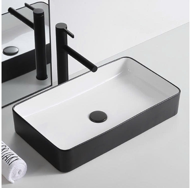Lavabo Đặt Bàn Chữ Nhật Lòng Đen LUSENTER (LB15)
