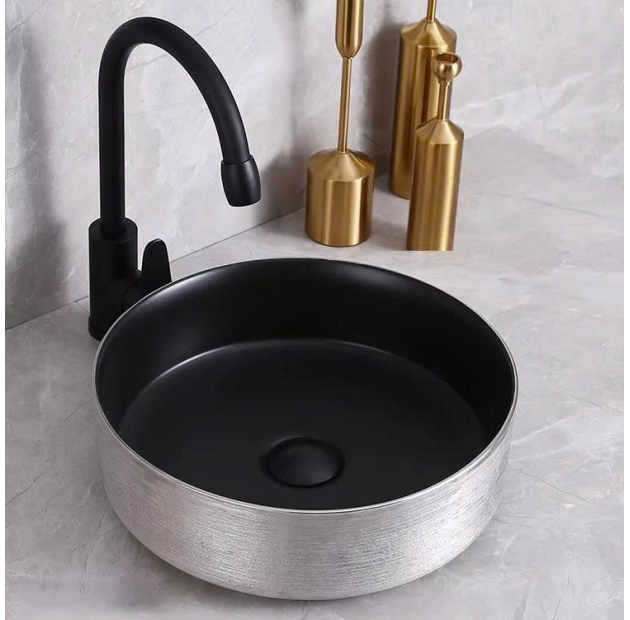 Lavabo Đặt Bàn TRòn Bạc Xước LUSENTER (LB54)