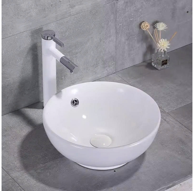 Lavabo Hình Bát Tròn Trắng Chống Tràn (LB68)