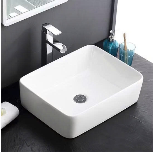 Lavabo Đặt Bàn Trắng Chữ Nhật LUSENTER (LB61)