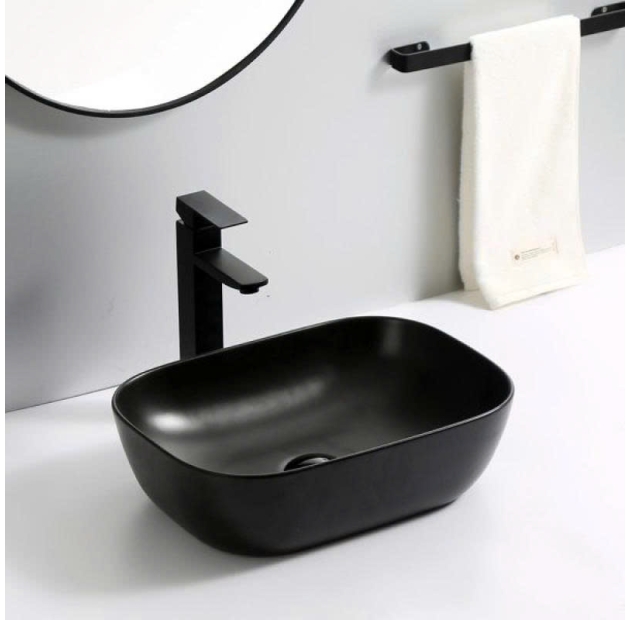 Lavabo Đặt Bàn Ovan Chữ Nhật Đen LUSENTER (LB13)