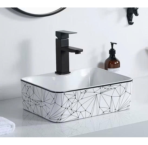 Lavabo Đặt Bàn Tròn/Vuông Họa Tiết Vẽ LUSENTER (LB28)