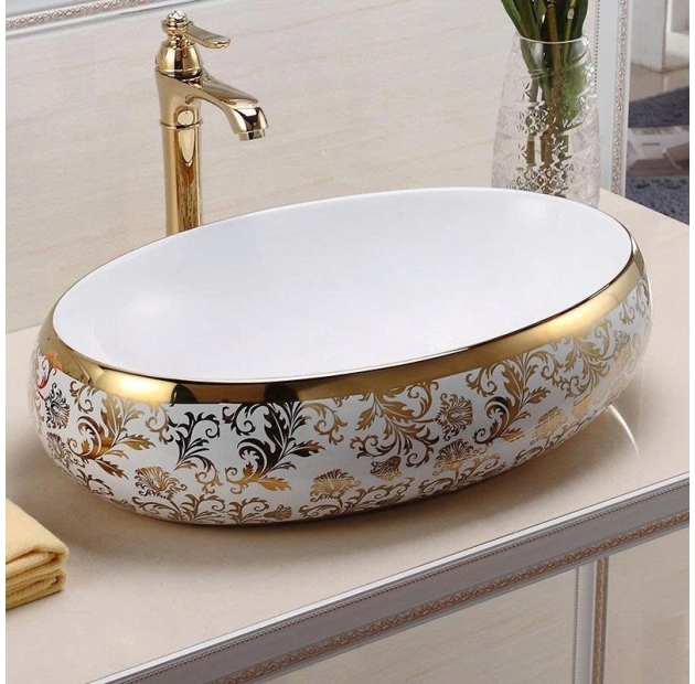LaVaBo Ovan Họa Tiết Hoa Viền Vàng LUSENTER (LB35)