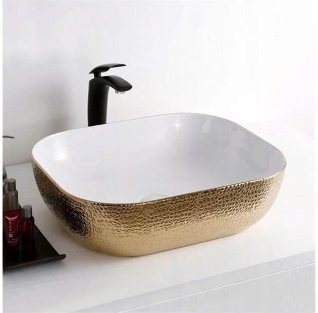 Lavabo Nhũ Vàng Chữ Nhật LUSENTER (LB37)
