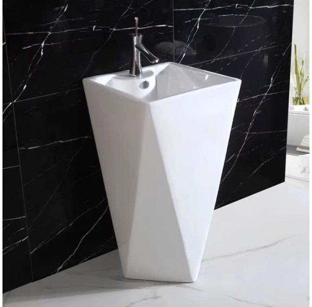Lavabo Trụ Đứng Kim Cương Trắng LUSENTER (LBT04)