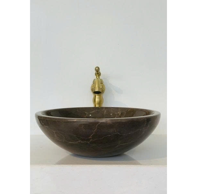 Lavabo Đá Tròn Mỏng Iran Brown(LBD12)