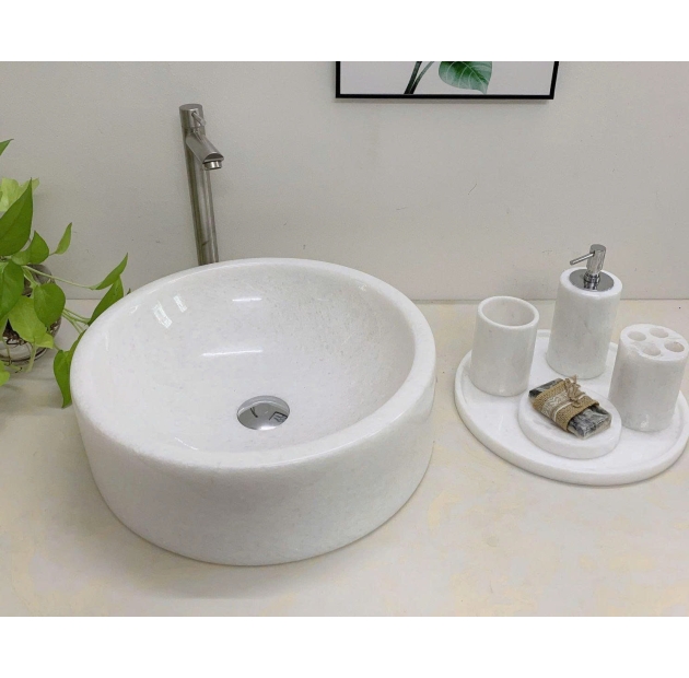 Lavabo Tròn Vát Lòng Trắng loại 1 NVM50A (LBD01)