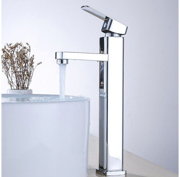 Vòi Lavabo Vuông Mạ Crom Bóng Cao 30cm (VLB64)