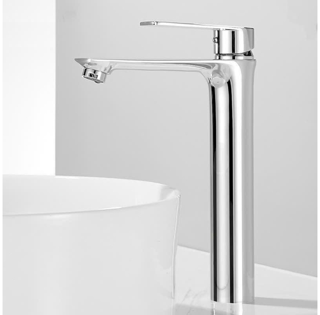Vòi Lavabo Tròn Tay Vuông Mạ Crom Bóng 30cm (VLB72)
