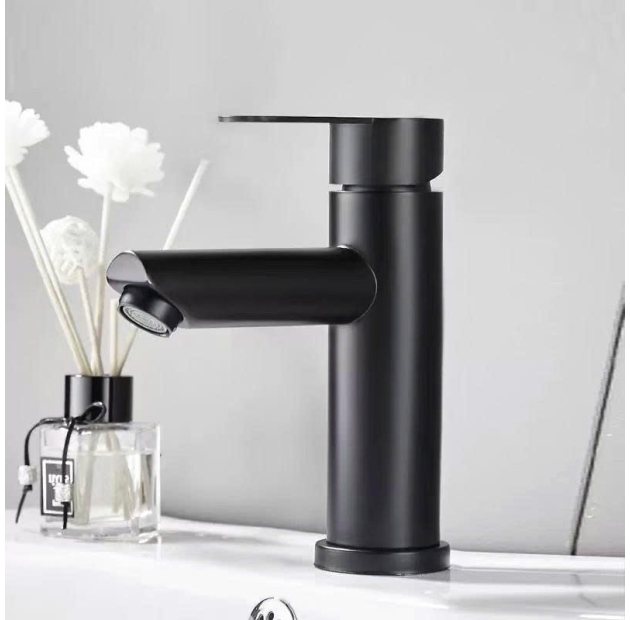 Vòi Lavabo Điếu Tròn Đen 20cm (VLB53)