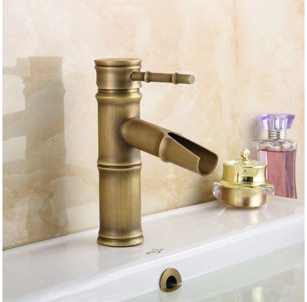 Vòi Lavabo Đồng Ống Tre 20cm (VLB36)