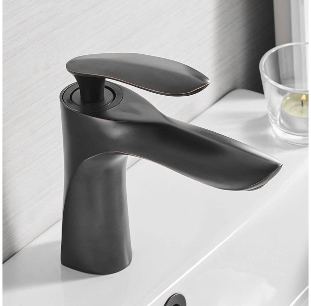 Vòi Lavabo Lá Mạ Đen 20cm (VLB46)