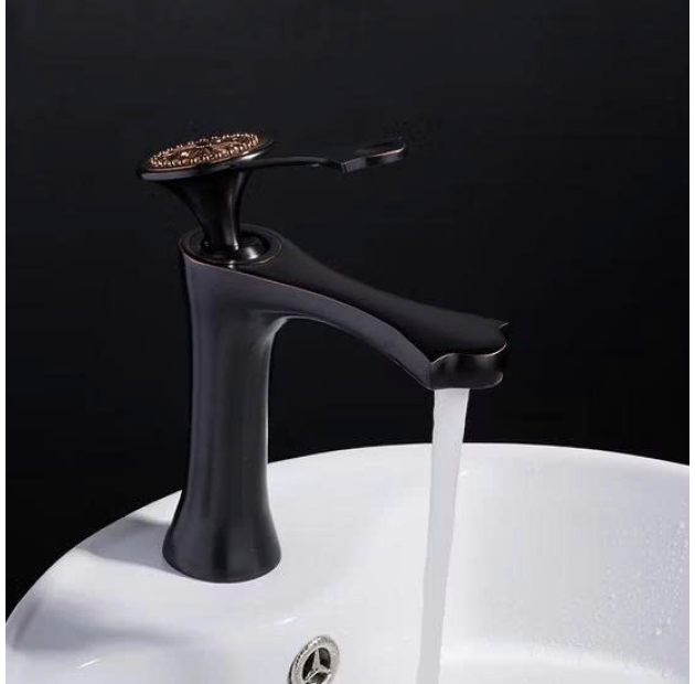 Vòi Lavabo Đồng Tiền Đen LUSENTER (VLB31)
