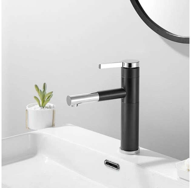 Vòi Lavabo Dài Đen 20cm LUSENTER  (VLB14)