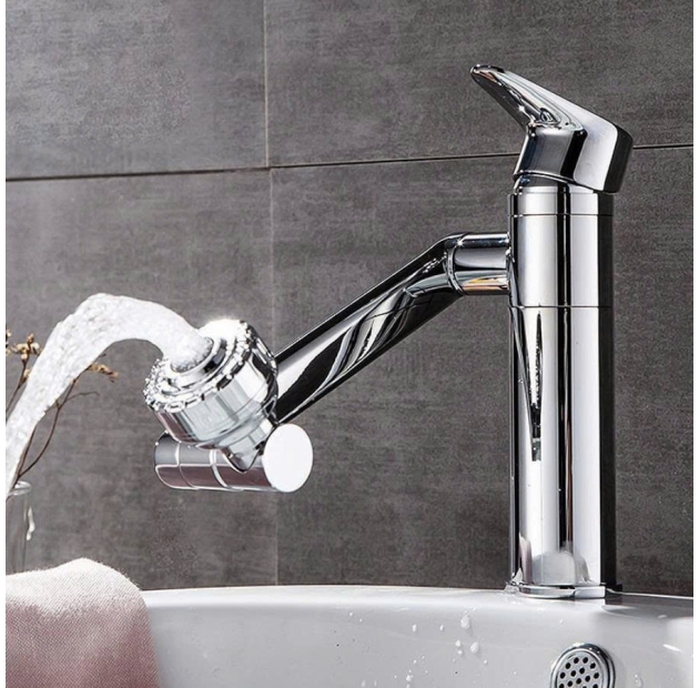 Vòi Lavabo Đồng Thau Mạ Crom Bóng xoay 360 LUSENTER - VLB10