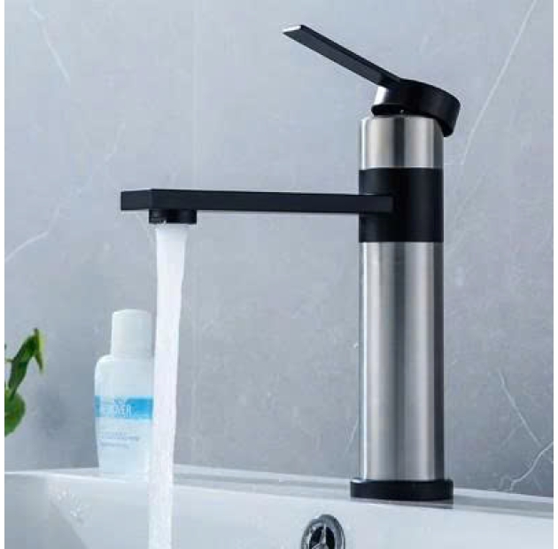 Vòi Lavabo Dài Đồng Cao Đen Nhám LUSENTER (VLB18)