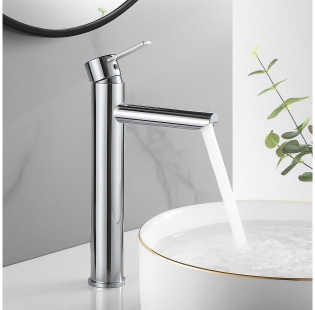 Vòi Lavabo Điếu Tròn Mạ Crom Bóng 30cm (VLB55)