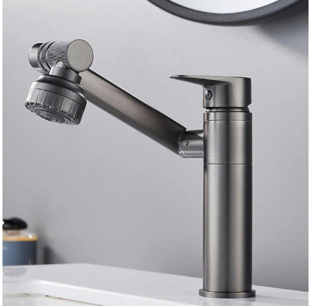 Vòi Lavabo Đồng 360 Xám LUSENTER ( VLB13)