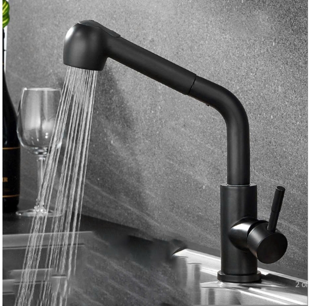 Vòi Rửa Chén INOX 304 Sơn Tĩnh Điện Nano Đen LUSENTER (VC17)