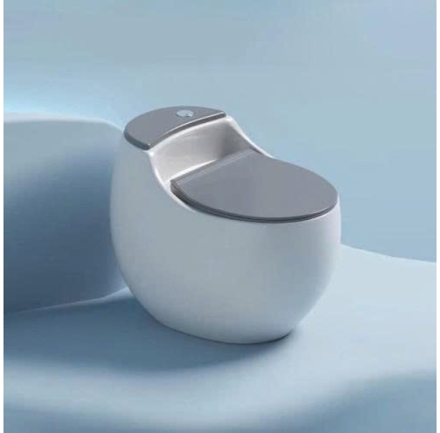 Bồn Cầu Trứng 1 Khối Trắng Nắp Xám BCT14