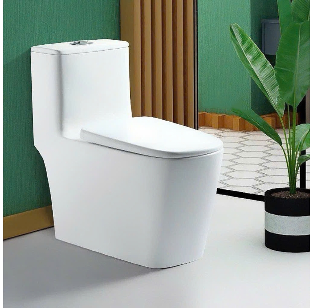 Bồn Cầu 1 Khối Sứ Ceramic Trắng BCMK77