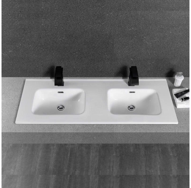 Chậu Lavabo Bán Âm Bàn Đôi KT 1200x500x240mm (LBA11)