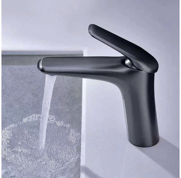 Vòi Lavabo Nóng Lạnh Đồng Sơn Tĩnh Điện Xám (VLB96) 