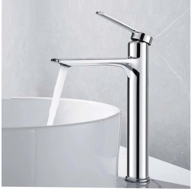 Vòi Lavabo Nóng Lạnh cao 30cm INOX 304 Bóng (VLB102)