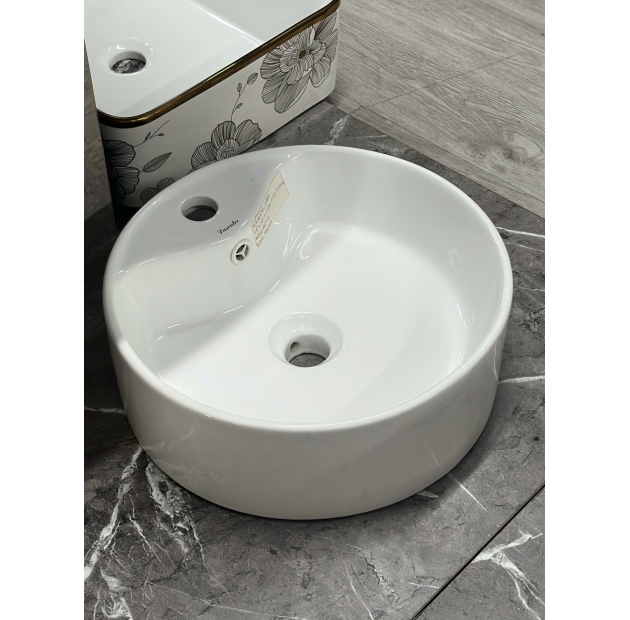 Lavabo Đặt Bàn Tròn Trắng LUSENTER (LB01)