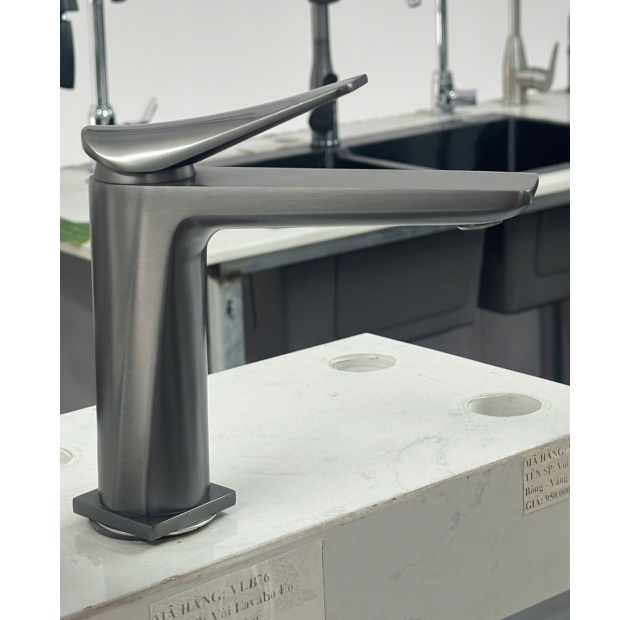 Vòi Lavabo Eo Vuông Cong Xám ( VLB76)