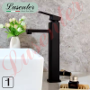 Vòi Lavabo Vuông Đen Cao 30cm (VLB65)