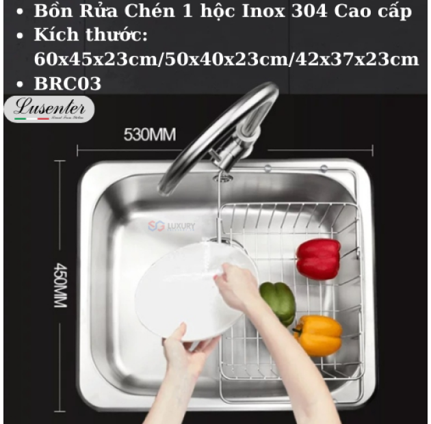 Chậu Rửa chén 1 Hộc LUSENTER (BRC03)