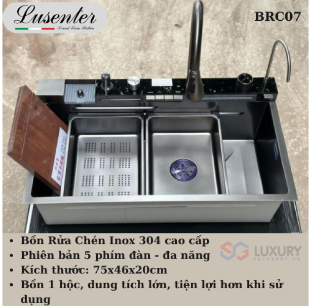 Bồn Rửa Chén 5 phím Đa Năng Sơn Tĩnh Điện (BRC07)