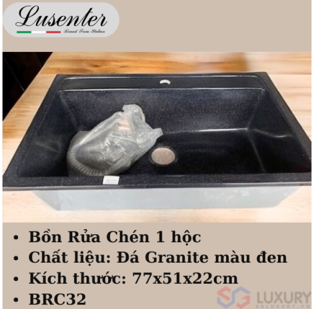 Chậu Đá 1 Hộc - 77x51x22cm - LUSENTER (BRC32)