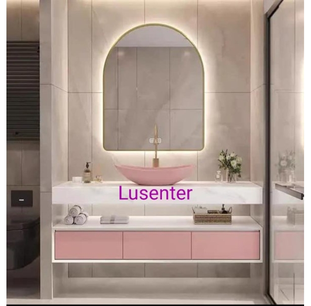 LaVaBo Thuyền + Vòi Thiên Nga+ Gương Led+ Bàn Đá + Tủ Gỗ LUSENTER (TLVB29)